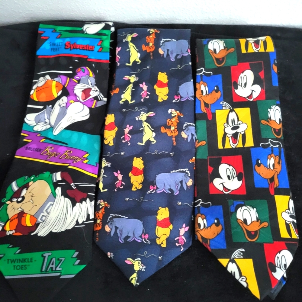 Bundled Set of Three Character Ties